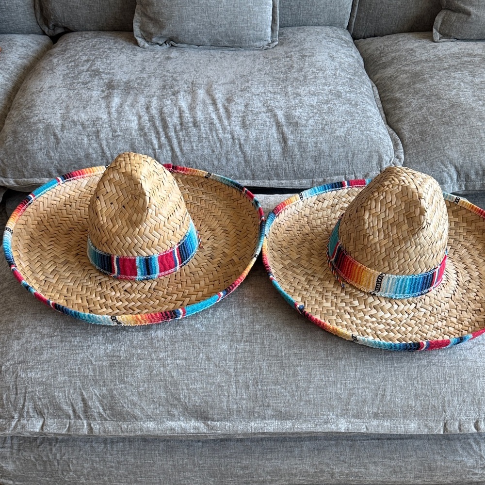 Colorful Straw Sombreros